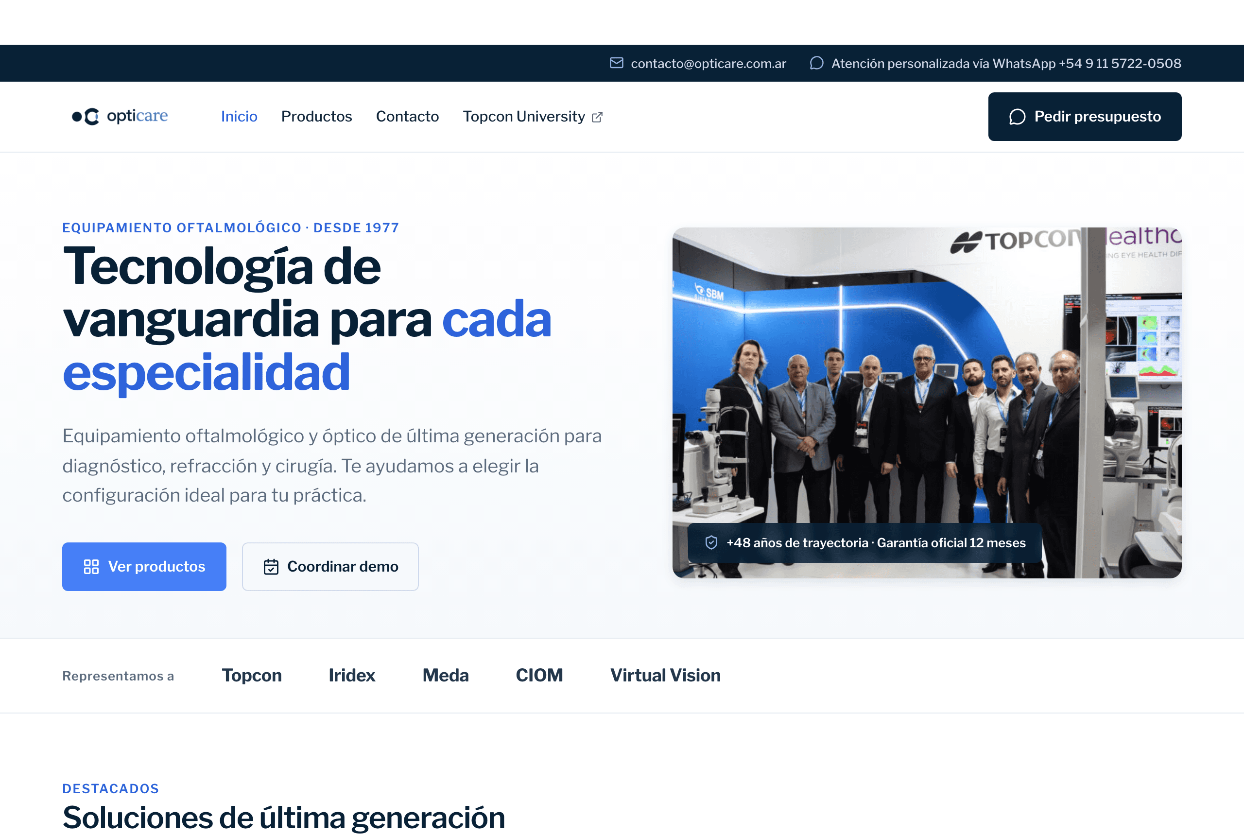 Opticare — revamp del sitio (en diseño)